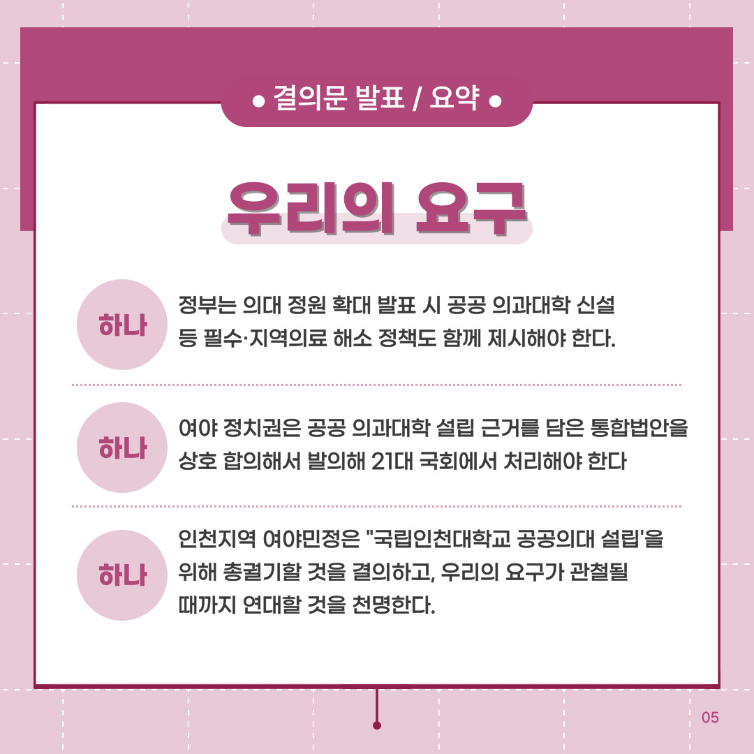 결의문 발표/요약