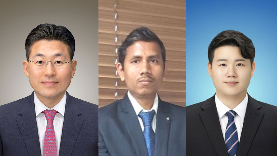 좌에서 우: 진성훈 교수, 아짓쿠마르 박사, 김진우 연구원 