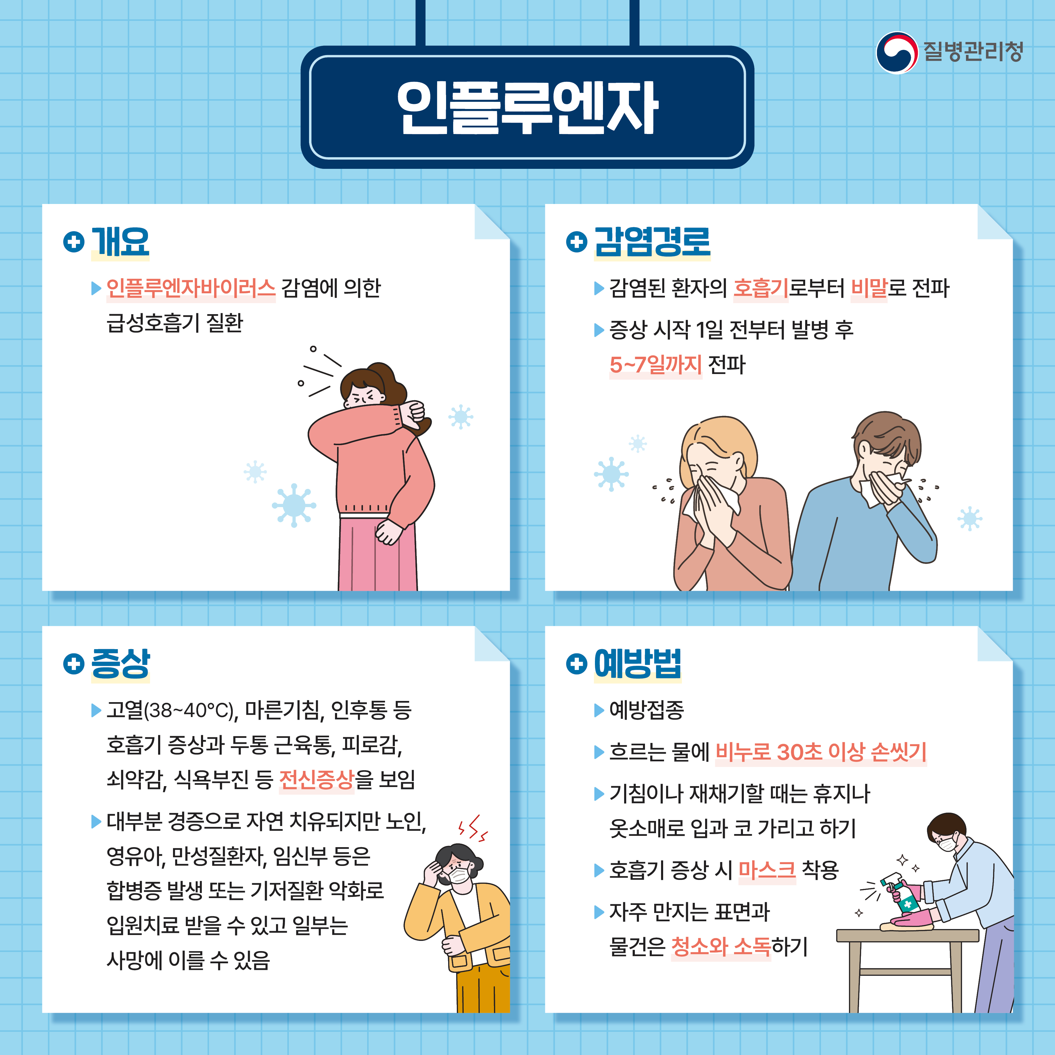 인플루엔자 설명 및 예방법 설명